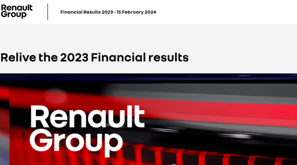 Renault earning release